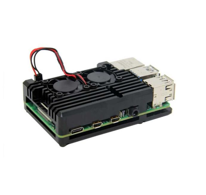 Raspberry Pi 4 Çift Fanlı Alüminyum Kasa Soğutucu