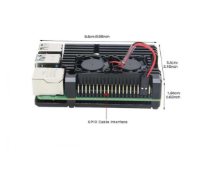 Raspberry Pi 4 Çift Fanlı Alüminyum Kasa Soğutucu
