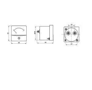 Voltmetre Analog 0-300V AC Gösterge - 91L4 45x45mm