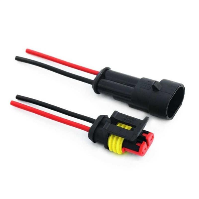 Kablolu 2-Pin Su Geçirmez Konnektör Takımı