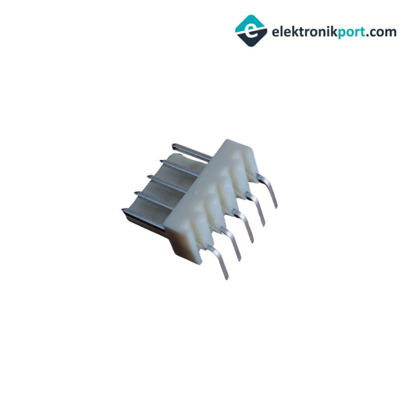 5 Pin Erkek 90' Soket Konnektör Gövdesi Krem