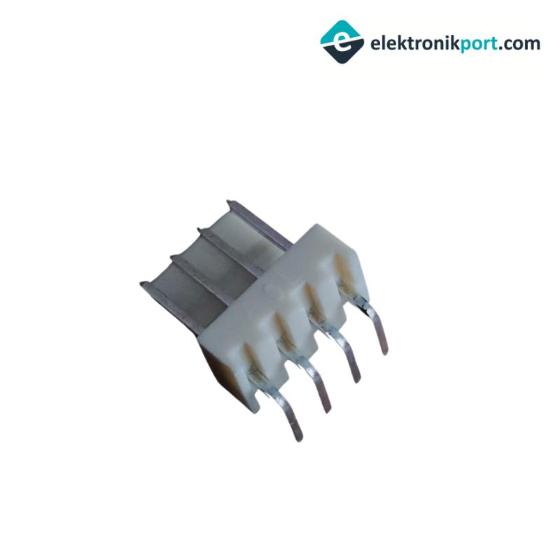 4 Pin Erkek 90' Soket Konnektör Gövdesi Krem