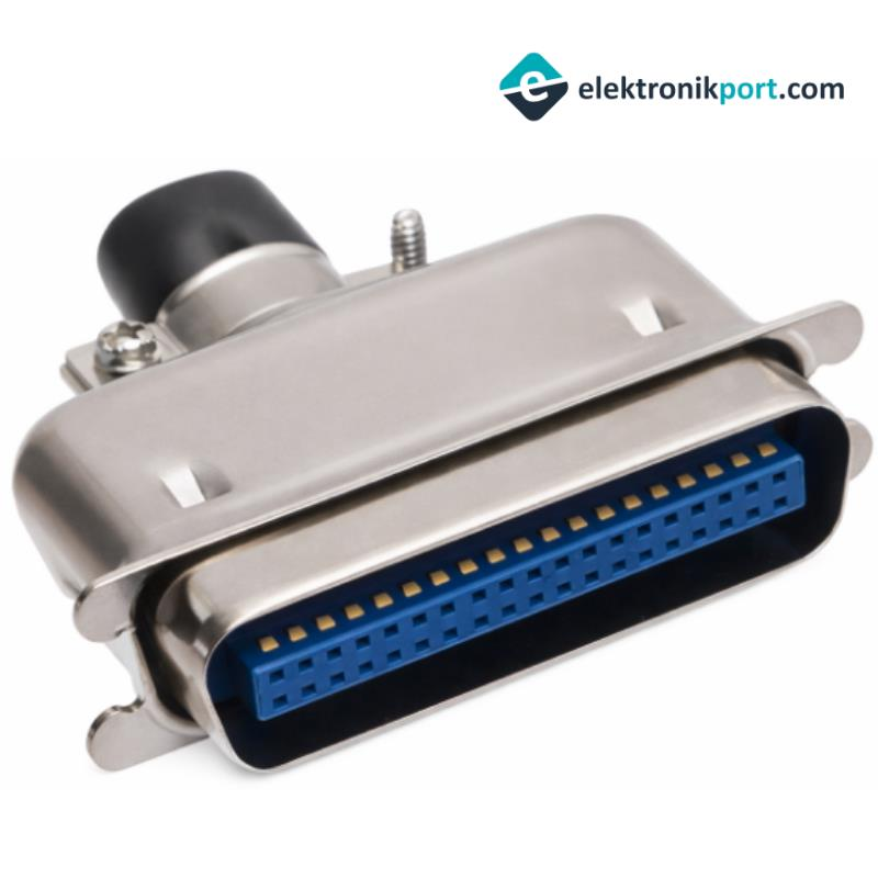 Centronics 36 Pin Erkek Konnektör 180 Derece – Metal Gövdeli, Kablolu Tip (Centronics 36 Male)