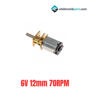 N20 Redüktörlü Mikro DC Motor 6V 12mm 70RPM