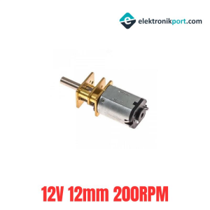 N20 Redüktörlü Mikro DC Motor 12V 12mm 200RPM