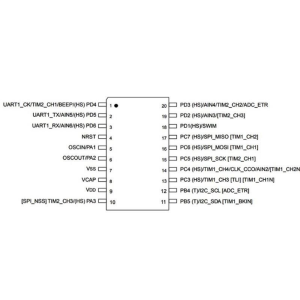 STM8S003F3P6TR Smd 8-Bit 16MHz Mikrodenetleyici Tssop-20