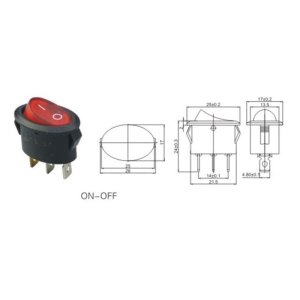 IC-134B Oval Işıklı Anahtar On-Off 3P