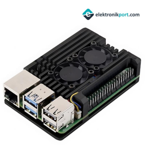 Raspberry Pi 5 Çift Fanlı Alüminyum Kasa Soğutucu