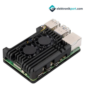 Raspberry Pi 5 Çift Fanlı Alüminyum Kasa Soğutucu