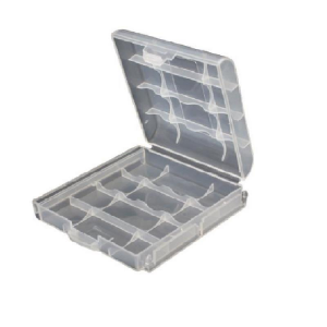 Plastik Pil Taşıma Kutusu 4 Bölmeli Şeffaf 18650
