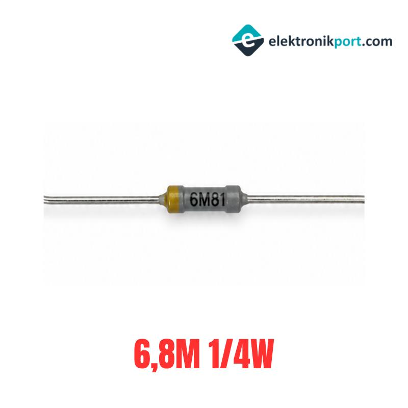 6,8M 1/4W Direnç - 100 Adet