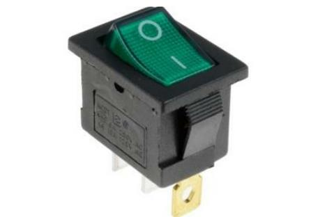 Dikdörtgen Rocker Anahtarı Araba Yeşil Işıklı LED 3 pin 6A 250V/10A 125V