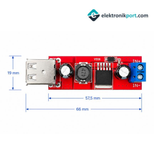 LM2596 3A Çift USB Çıkışlı Voltaj Düşürücü Regülatör Kartı - Step Down
