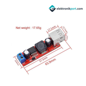 LM2596 3A Çift USB Çıkışlı Voltaj Düşürücü Regülatör Kartı - Step Down