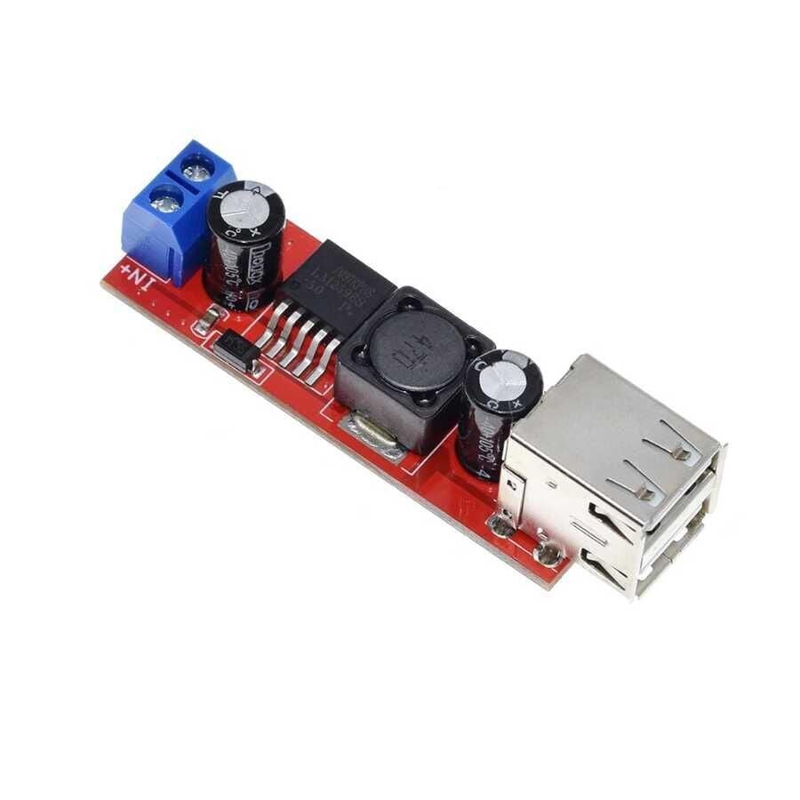 LM2596 Çift USB Çıkışlı Voltaj Düşürücü Regülatör - 5V-3A