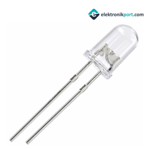 Led 5mm Beyaz Şeffaf Oval 10 Adet