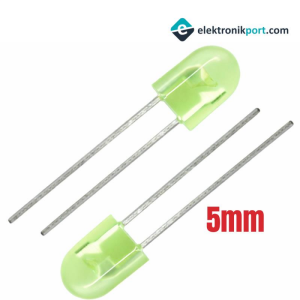 Led 5mm Yeşil Şeffaf Oval Difused 10 Adet