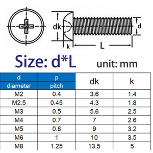 Plastik Vida M3x6mm Siyah
