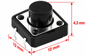 12x12x4,3 mm Tach Buton (4 Bacak)