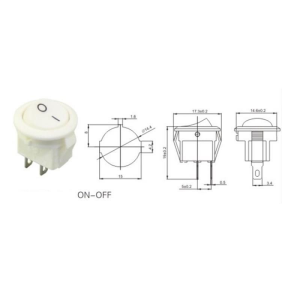 IC-134E Mini (S) Yuvarlak Işıksız Anahtar On-Off 2P Kırmızı