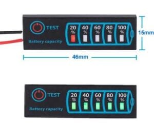 Pil Kapasite Göstergesi 5-30V JX-4615-A3 5 Kademeli 1-8S