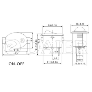 IC-134C Oval Işıksız Anahtar On-Off 2P