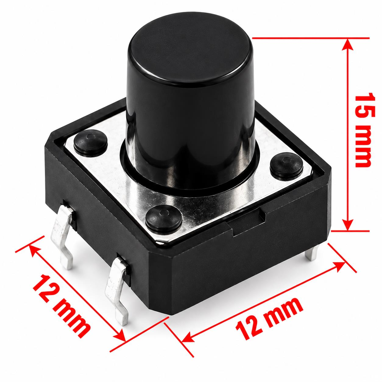 12x12x15 mm Tach Buton (4 Bacak)