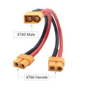 XT60 1 Erkek - 2 Dişi Y Splitter Paralel Dönüştürücü Kablo 20cm 12AWG