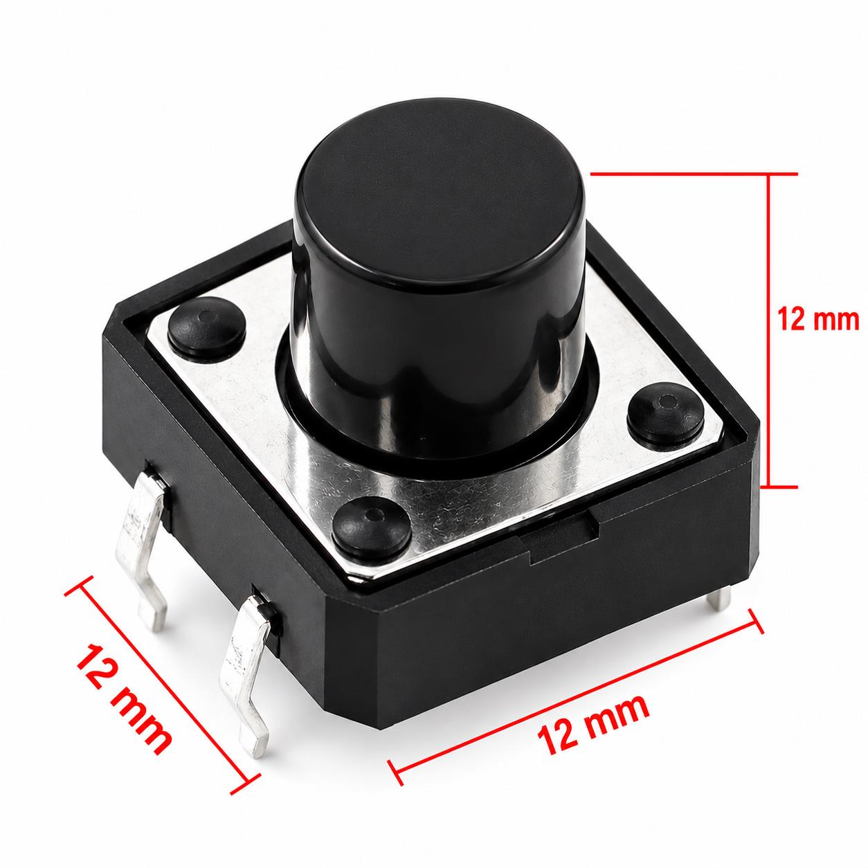 12x12x12mm Tach Buton (4 Bacak)