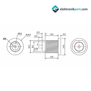 IC-258C DC Jak 2,1mm İçi Metal 12mm