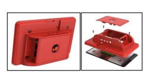 Raspberry Pi 4 Uyumlu Dokunmatik Ekran Kasası - Kırmızı