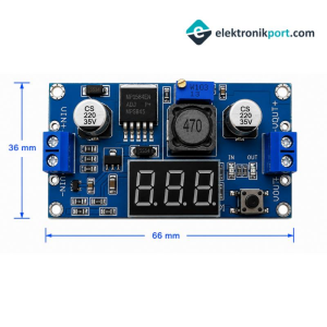 Voltmetreli  LM2596 ayarlı modül ayarlanabilir 3A güç kaynağı