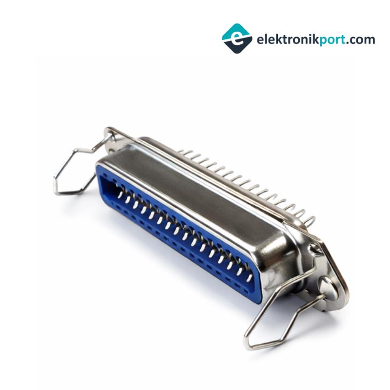 Centronics 36 Pin Dişi Konnektör 180 Derece – Metal Gövdeli (Centronics 36 Female)