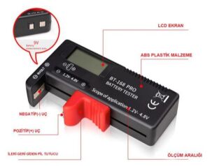 BT-168 PRO LCD  EKRANLI DİJİTAL EKRANLI DİJİTAL PİL KAPASİTE ÖLÇÜM TEST CİHAZI