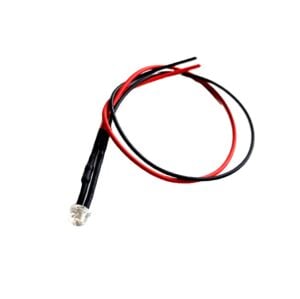 12V Mantar LED Kablolu 5 Adet 4,8mm Kırmızı Şeffaf - 20 Cm