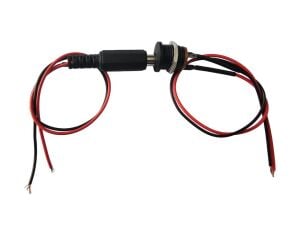 Power Konnektör Seti 2,5mm Panel Tip Erkek - Dişi Kablolu - 20 + 20cm