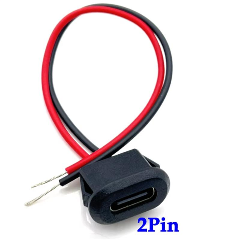 USB Type-C Konnektör Siyah Jack Dişi Type-C Kablolu