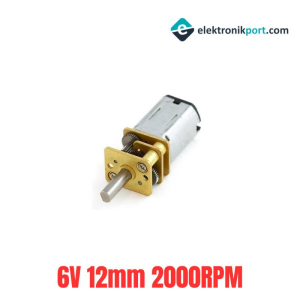 N20 Redüktörlü Mikro DC Motor 6V 12mm 2000RPM