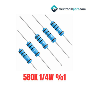 580K 1/4W %1 Tolerans Metalfilm Direnç - 100 Adet