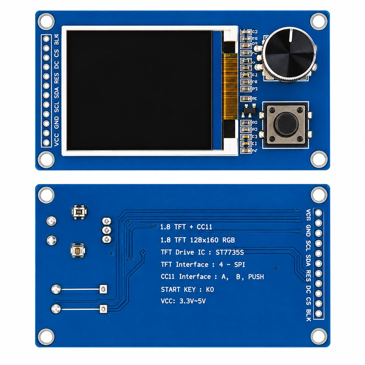 1,8 inç ST7735 LCD TFT Ekran + EC11 Rotary Enkoder Modülü