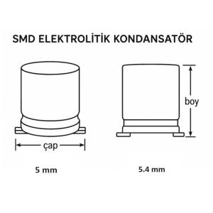 10uF 35V SMD Elektrolitik Kondansatör 5x5.4mm