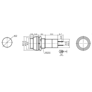 IC-186 Beyaz Plastik Yaylı Buton 12mm PBS-11B