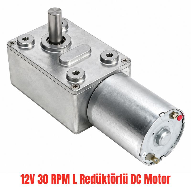 12V 30RPM L Redüktörlü DC Motor