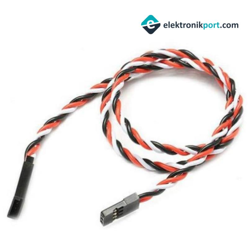 50 cm Servo Motor Dişi - Erkek Twisted Uzatma Kablosu
