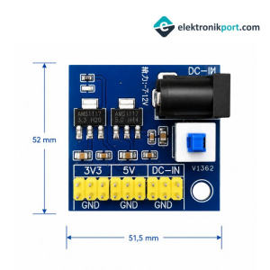 12V Giriş 3,3V - 5V Çoklu Çıkışlı Regülatör Kartı