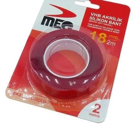 Çift Taraflı Bant Güçlü Akrilik Silikon 2 Metre 18mm