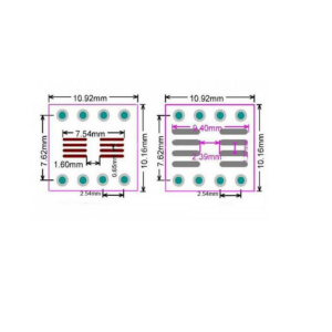 SOP8 SMD to DIP Çevirici PCB Kart 4/4 Pin