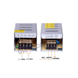 12V 21A 250W Slim Metal Kasa Güç Kaynağı Güvenlik Kamerası CCTV Led Aydınlatma Adaptörü