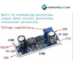 XL7015 DC-DC 5-80V Ayarlanabilir Voltaj Düşürücü Güç Kaynağı Modül