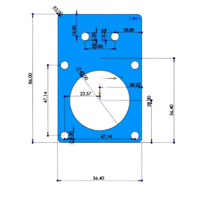 Nema 23 Düz Motor Tutucu Siyah(30x30 Sigma İçin)